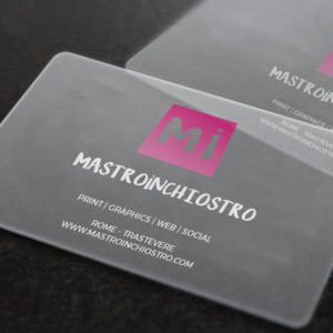 MASTROiNCHIOSTRO buisiness cards biglietti visita plexiglass