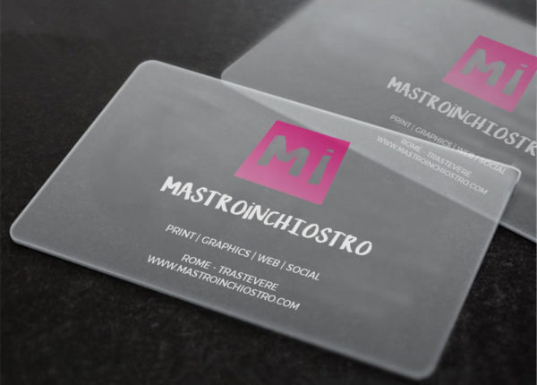 MASTROiNCHIOSTRO buisiness cards biglietti visita plexiglass