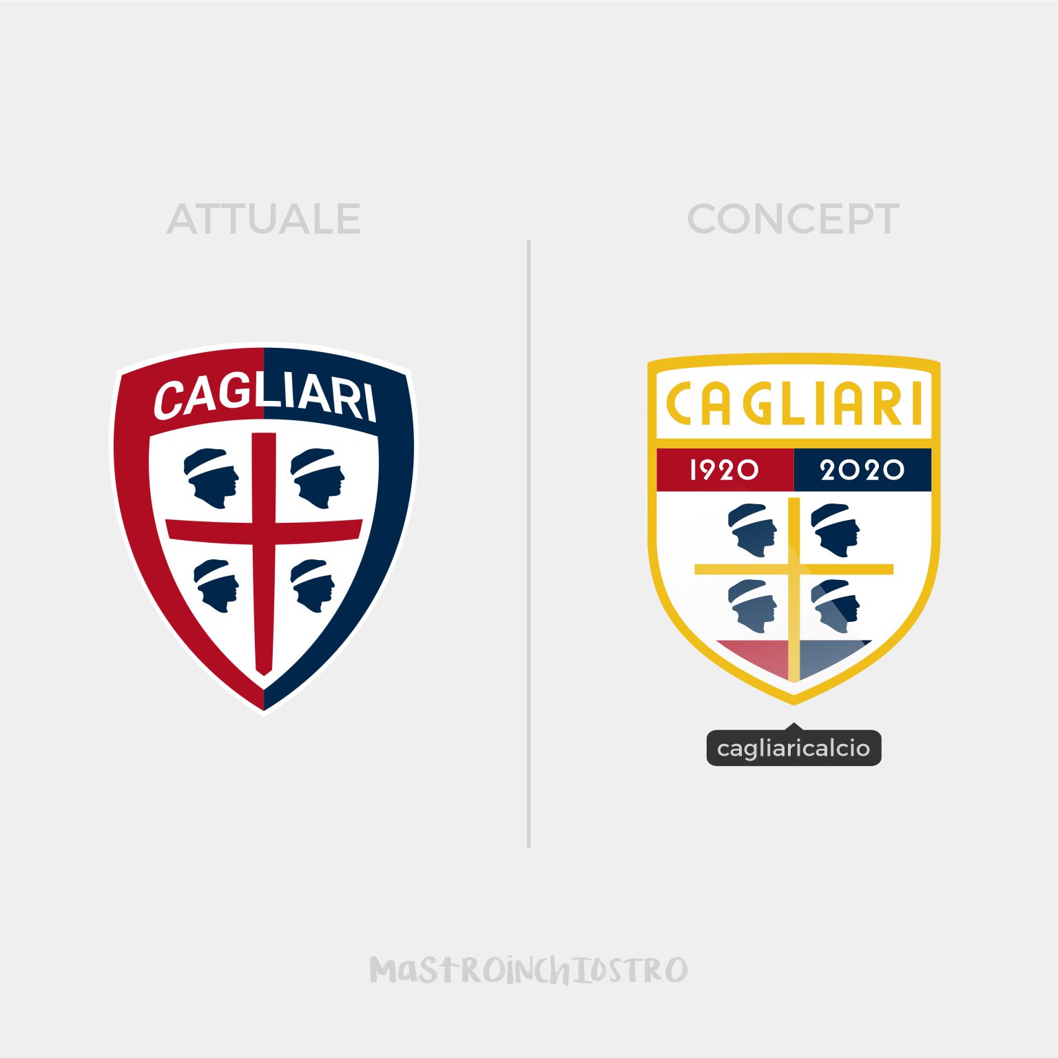 Cagliari Calcio Logo Rebrand | MASTROiNCHIOSTRO