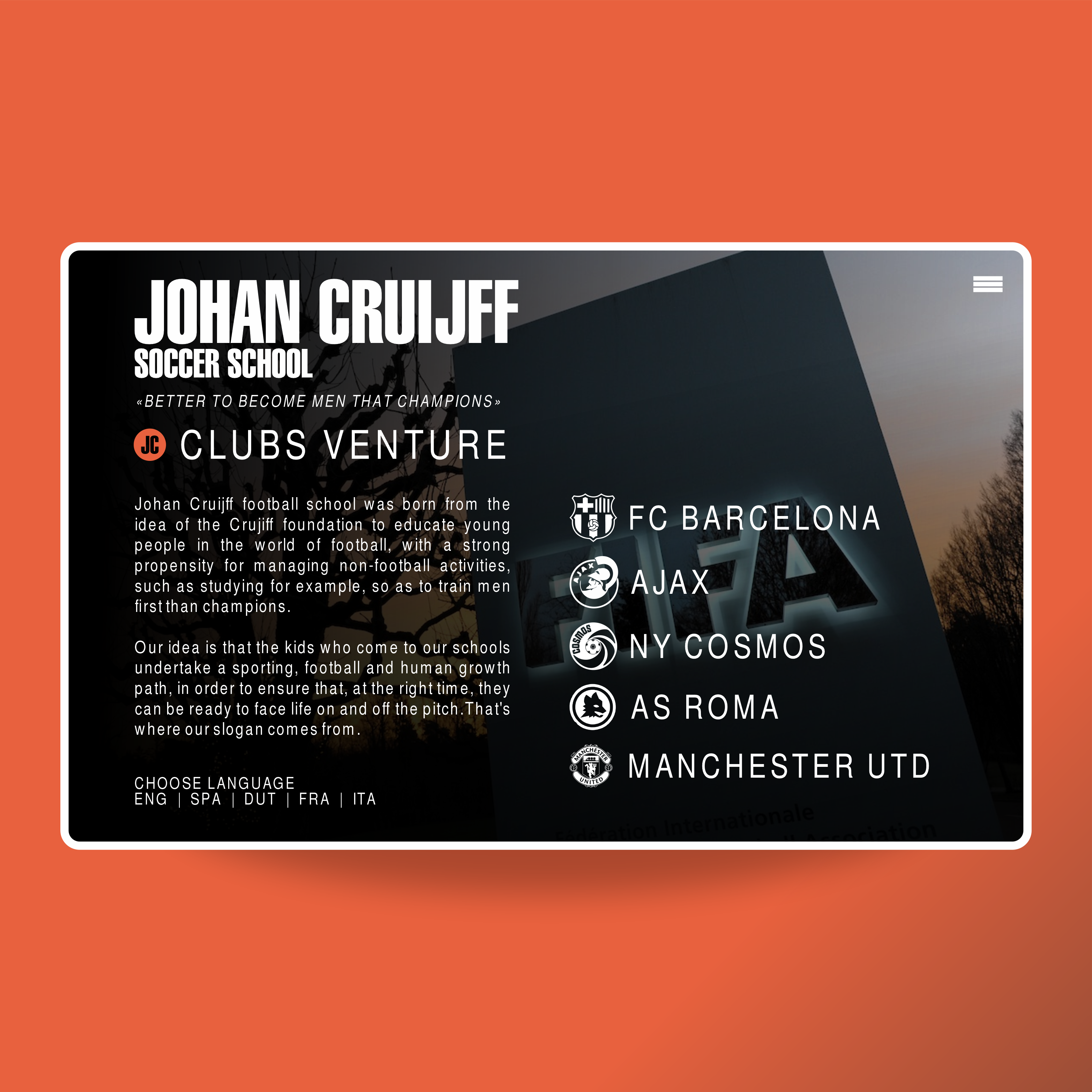 Johan Cruijff Soccer School | MASTROiNCHIOSTRO web site - brand logo
