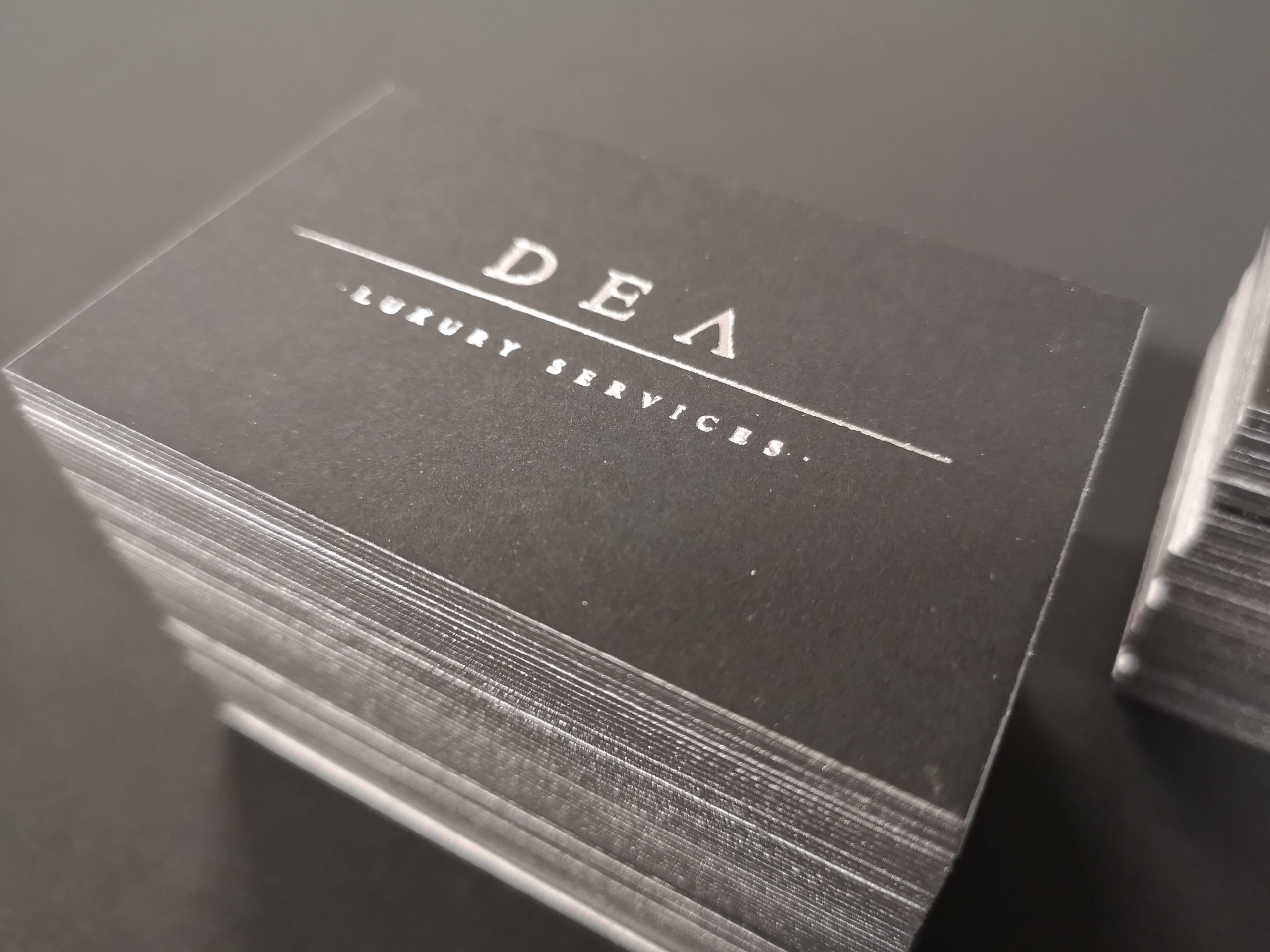 Dea Luxury Service business cards | MASTROiNCHIOSTRO [stampa a caldo hotfoil labbratura]