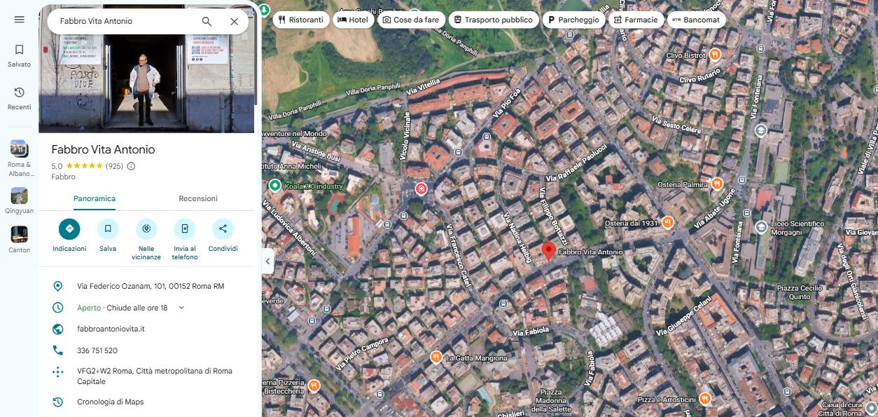 Fabbro Antonio Vita su Google Maps