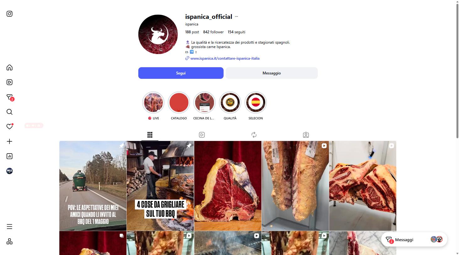 Ispanica profilo Instagram