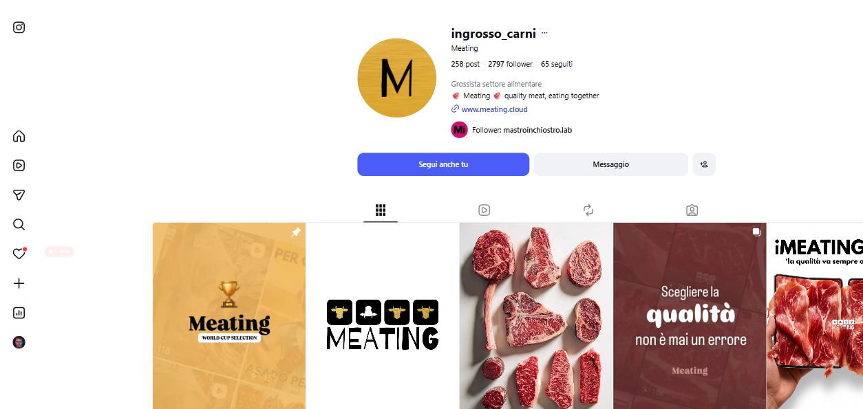 Meating profilo Instagram