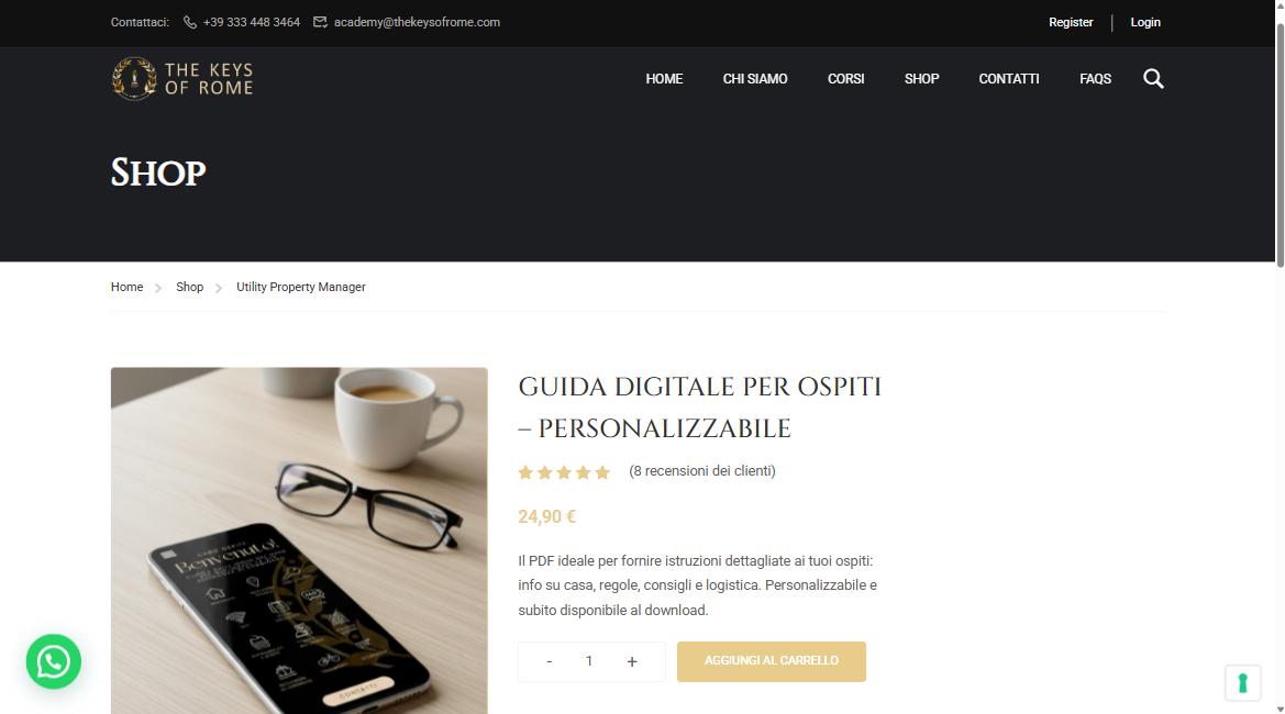 The Keys of Rome Academy shop prodotti digitali